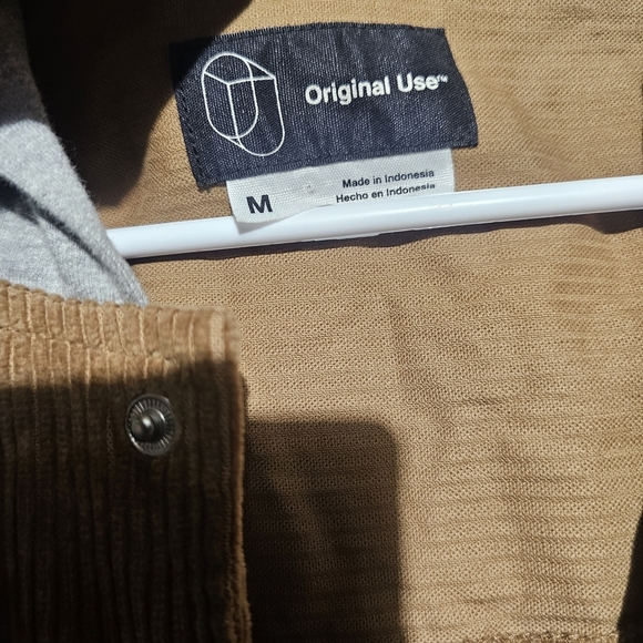 Original Use Mens Tan Corduroy Jacket with Gray Accents Size Medium EUC - Picture 3 of 4